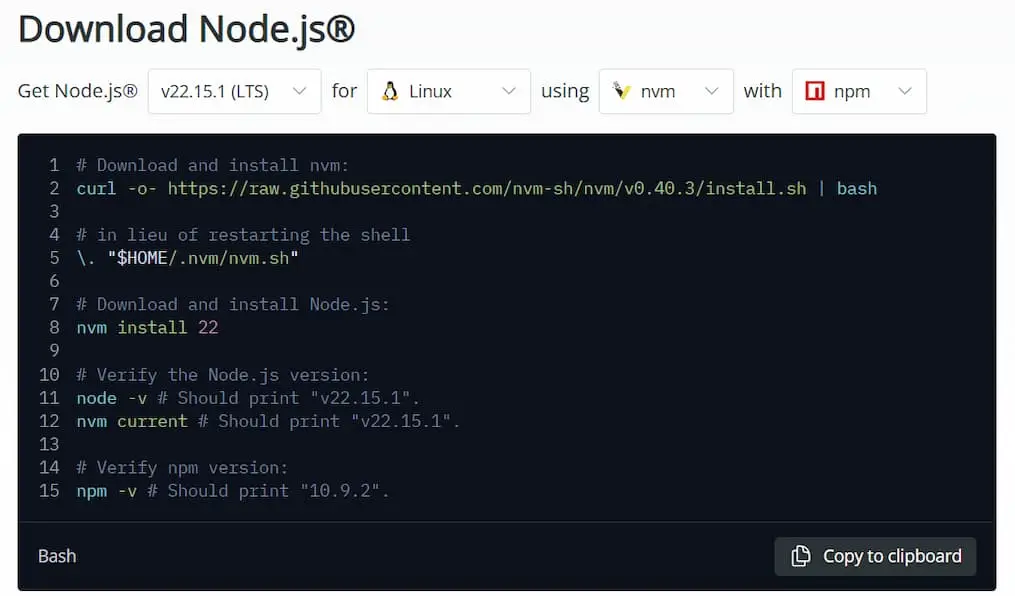 Node.jsのダウンロード